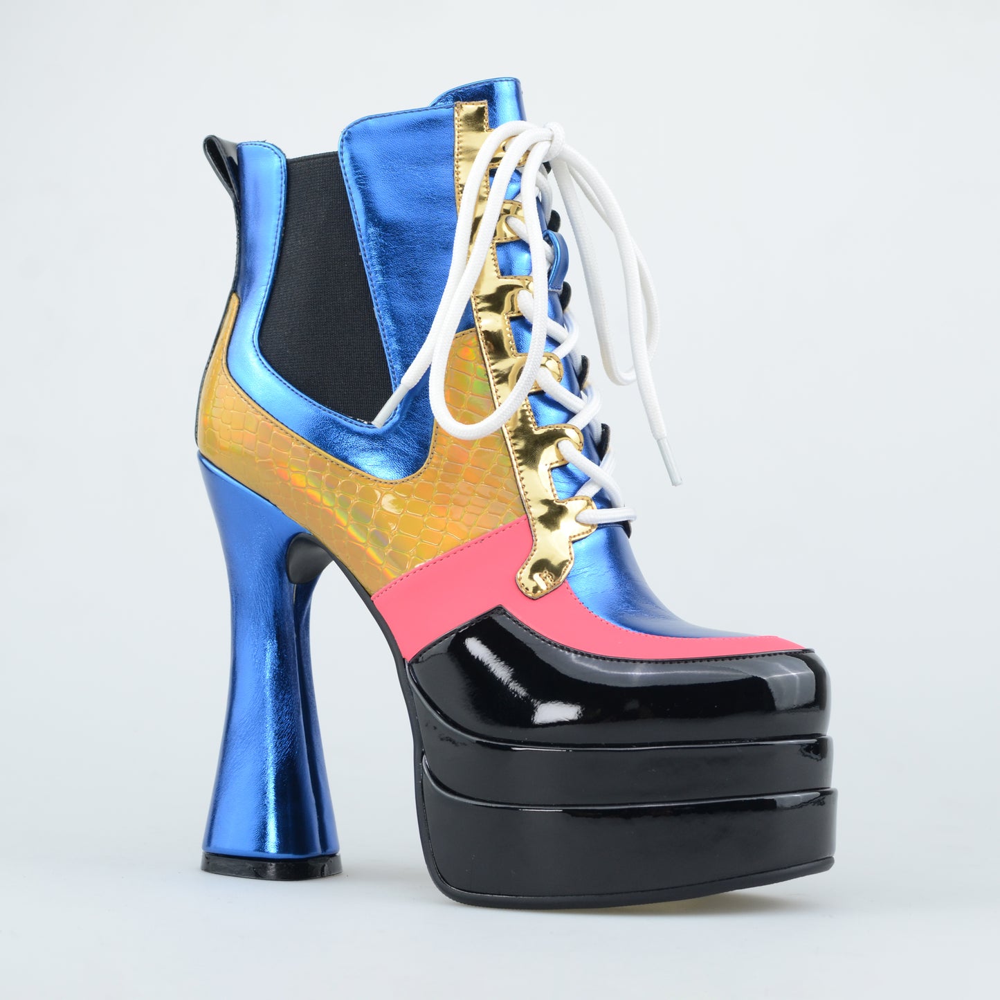 Laced Fairy Style Short Boots With Platform