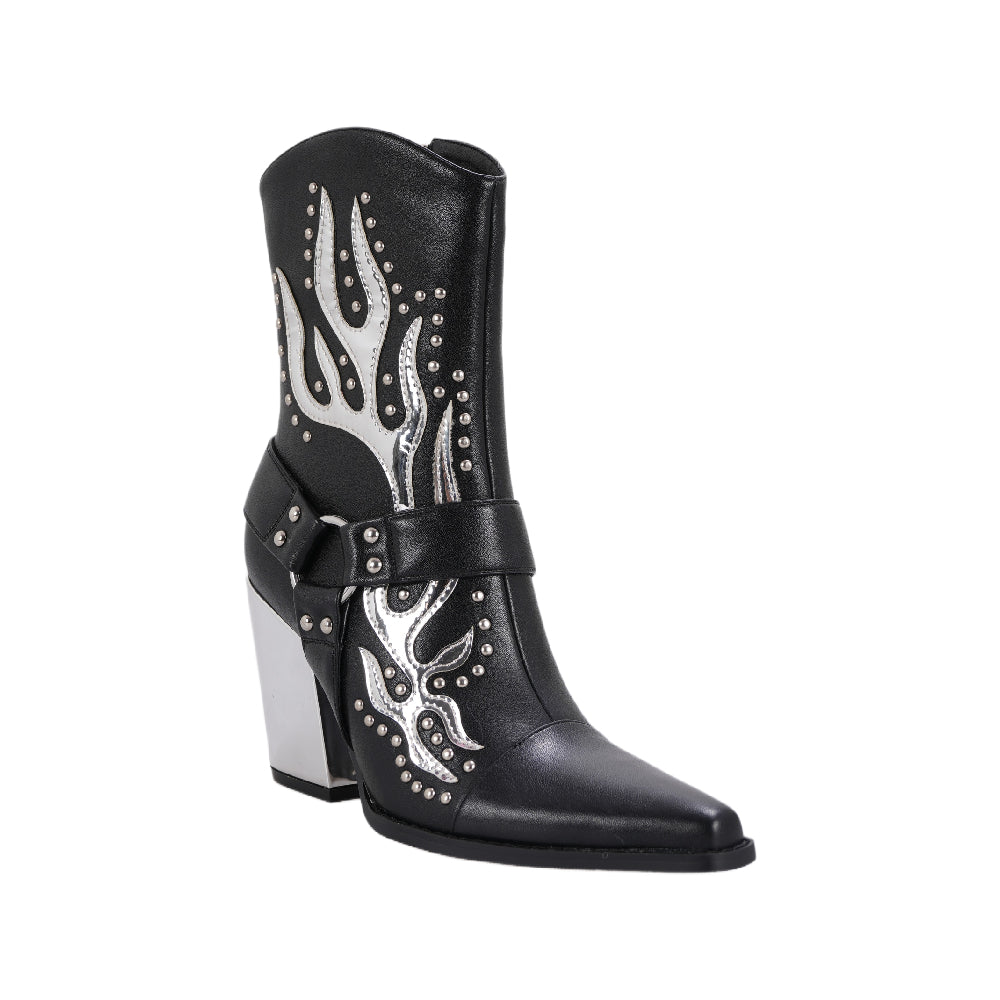 Boots with Flame Decoration