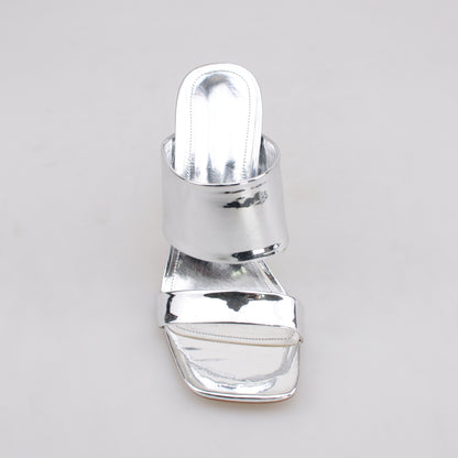 Trendy Sandals with Metal Blending Heels