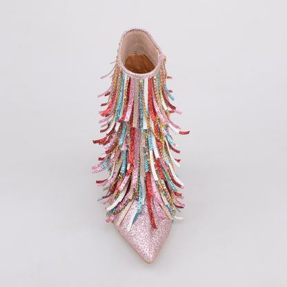 Pink Tassel Boots
